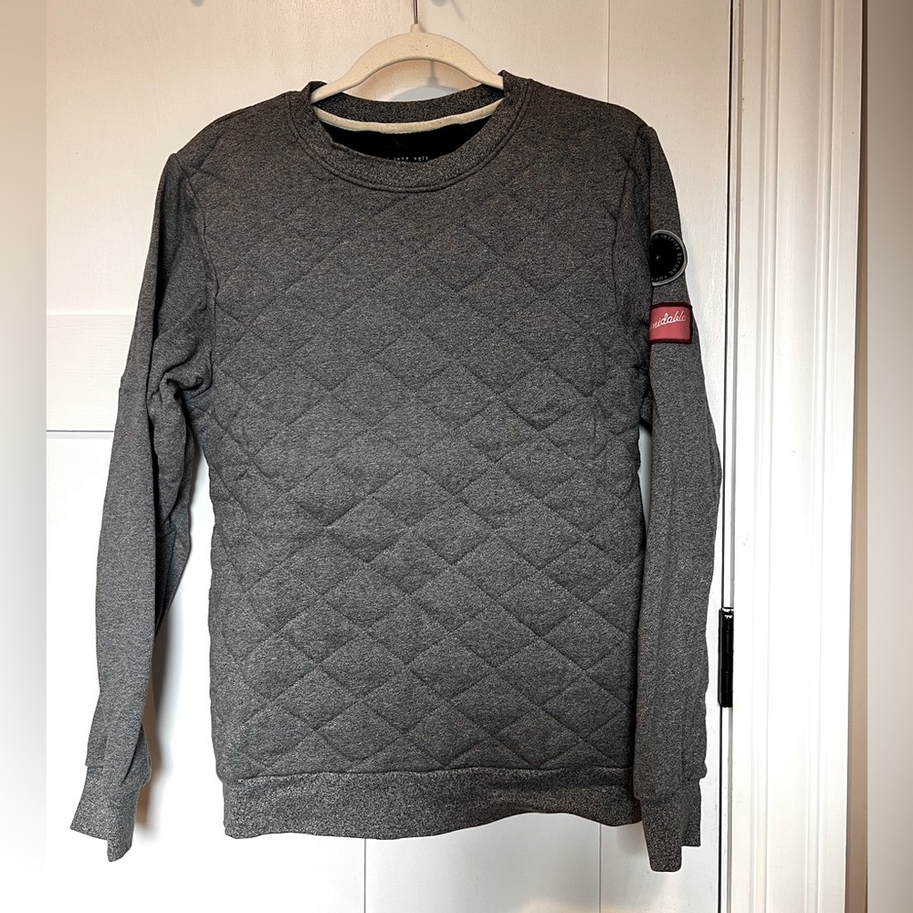 I Love Ugly Small Grey Quilted Sweater